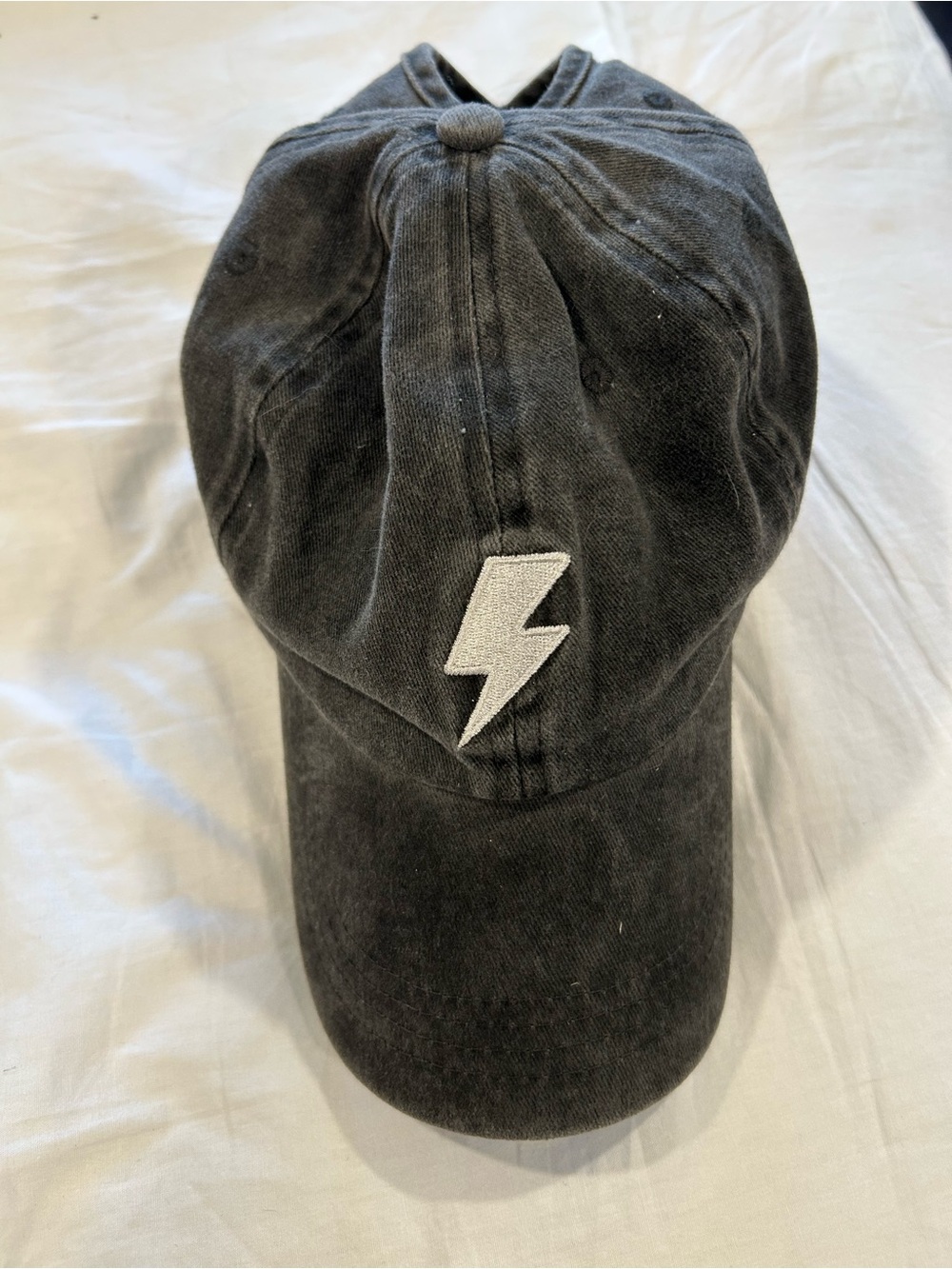 Black Lightning Bolt Cotton Baseball Cap